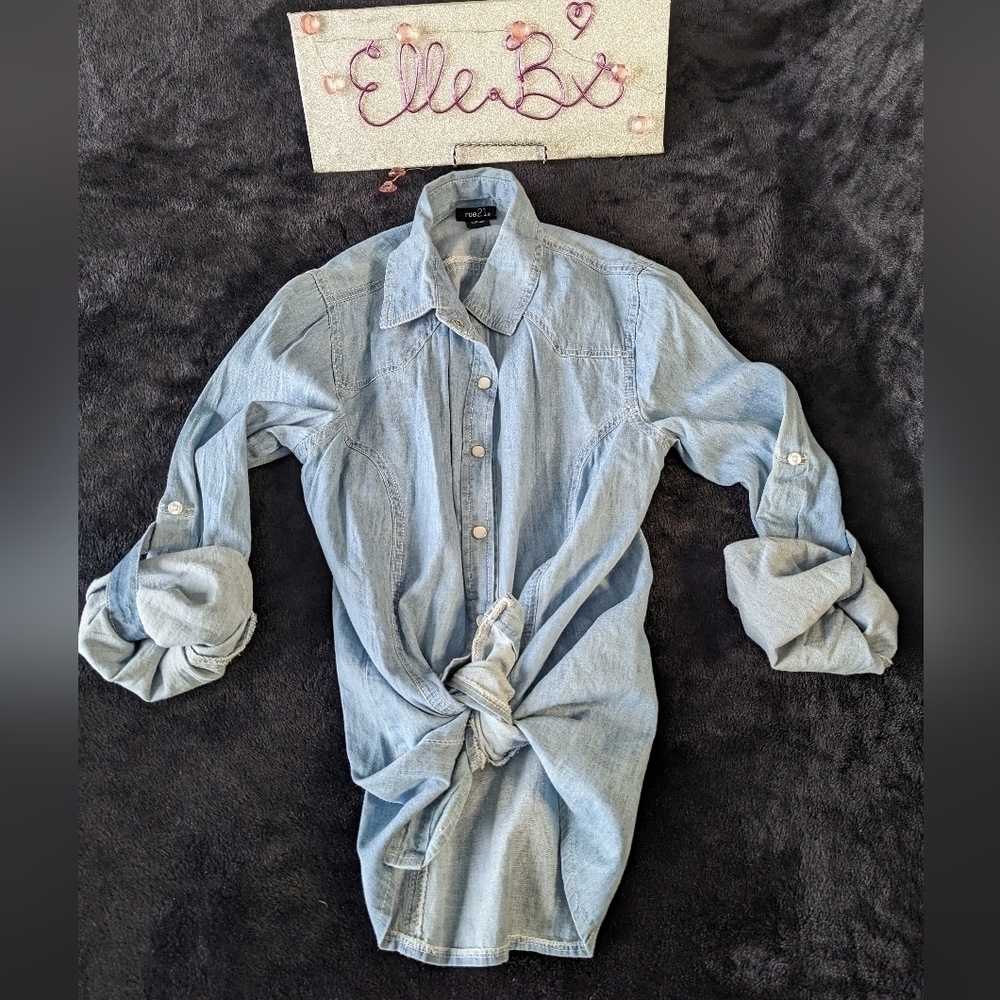 Denim Button Down - image 4